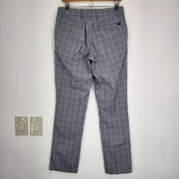 Golfino Casual Drive Checked Trouser Slim‎ Golf Pants 32 Gray Stretch Preppy - Picture 2 of 10